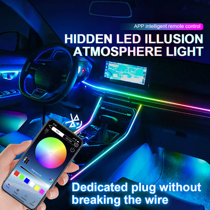 RGB LED Car Ambient Lights Interior Rainbow Atmosphere Kit Acrylic Strips Symphony Streamer 1