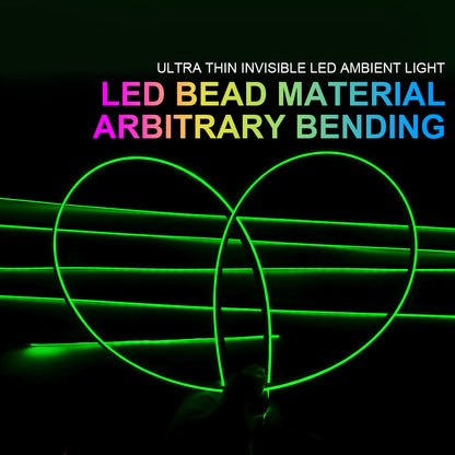 RGB LED Car Ambient Lights Interior Rainbow Atmosphere Kit Acrylic Strips Symphony Streamer 4