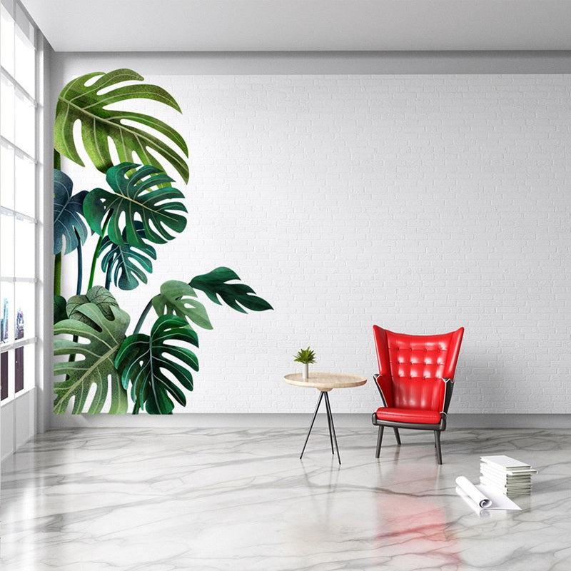 Large Nordic Green Leaf Wall Stickers, Removable PVC Eco Friendly Decals, Home Decor Art for Living Room Bedroom