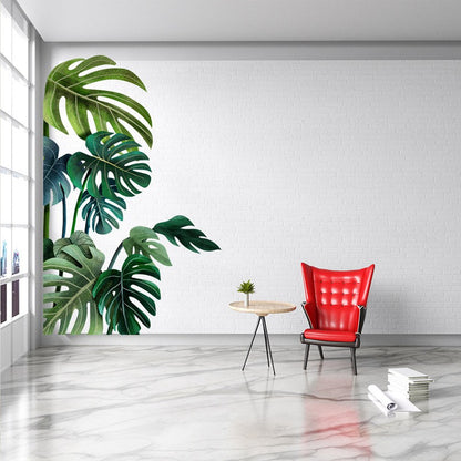 Large Nordic Green Leaf Wall Stickers, Removable PVC Eco Friendly Decals, Home Decor Art for Living Room Bedroom