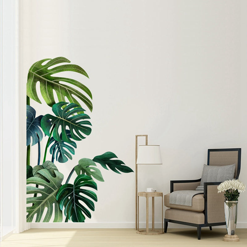 Large Nordic Green Leaf Wall Stickers, Removable PVC Eco Friendly Decals, Home Decor Art for Living Room Bedroom
