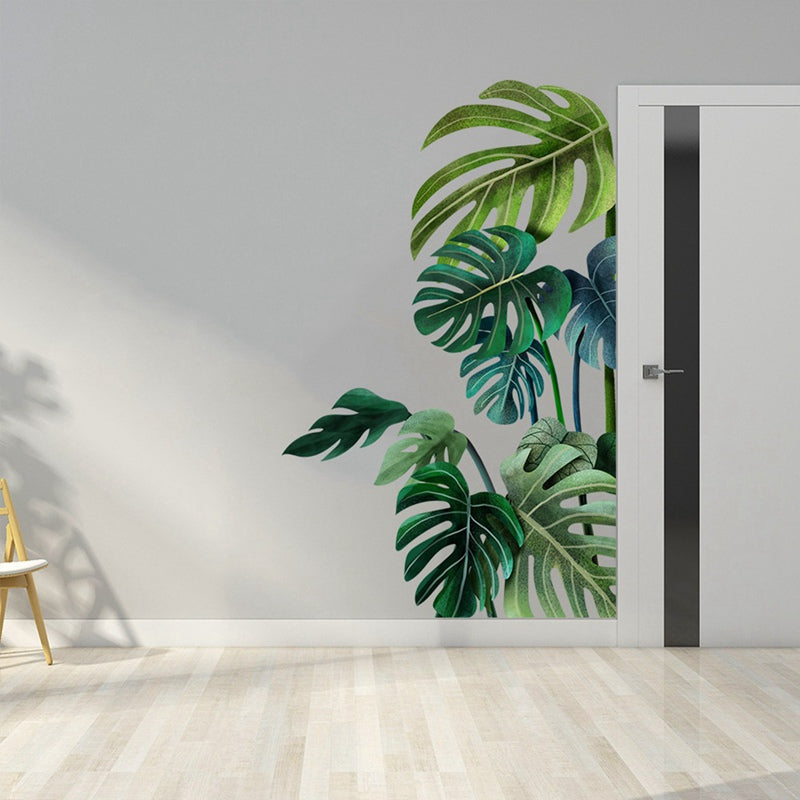 Large Nordic Green Leaf Wall Stickers, Removable PVC Eco Friendly Decals, Home Decor Art for Living Room Bedroom