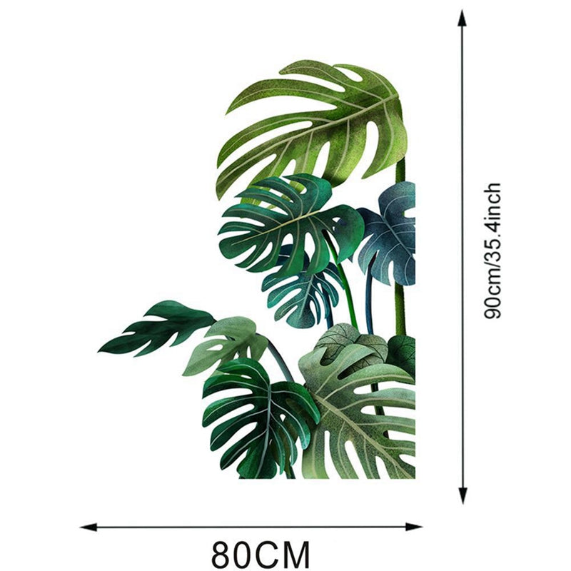 Large Nordic Green Leaf Wall Stickers, Removable PVC Eco Friendly Decals, Home Decor Art for Living Room Bedroom