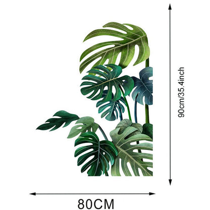 Large Nordic Green Leaf Wall Stickers, Removable PVC Eco Friendly Decals, Home Decor Art for Living Room Bedroom