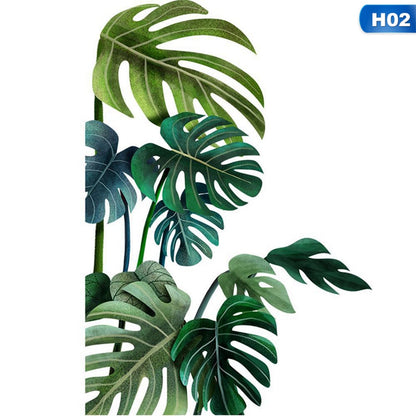 Large Nordic Green Leaf Wall Stickers, Removable PVC Eco Friendly Decals, Home Decor Art for Living Room Bedroom
