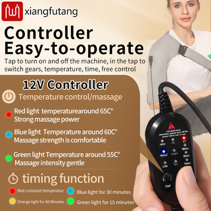 3-Speed Vibration Muscle Relax Belt, Red Light Shoulder Electric Heating Pad, Thermal Neck Health Care Brace