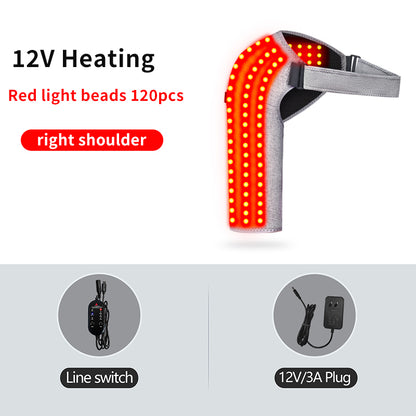 3-Speed Vibration Muscle Relax Belt, Red Light Shoulder Electric Heating Pad, Thermal Neck Health Care Brace
