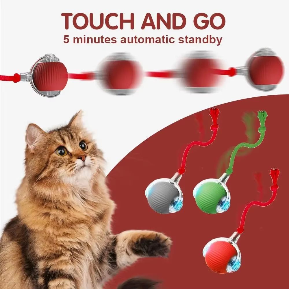 Smart Roll Play Cat Ball Toy USB Rechargeable Automatic Interactive For Cats 5