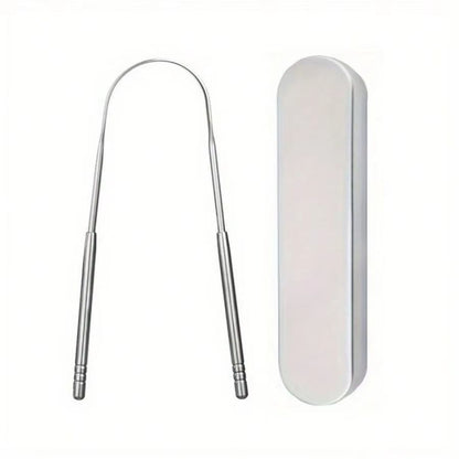PureClean Stainless Steel Tongue Scraper Set  UShaped Tongue Cleaner Kit 1234Piece In Case 7