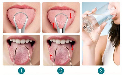 PureClean Stainless Steel SpoonShaped Tongue Scraper Set 5
