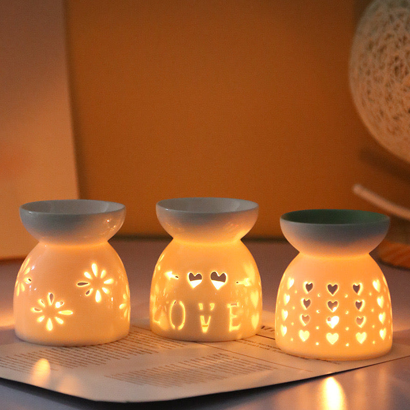 Household Ceramic Aromatherapy Stove, Incense Burner Holder, Wax Melt Candle Holder, Fragrance Diffuser for Living Room
