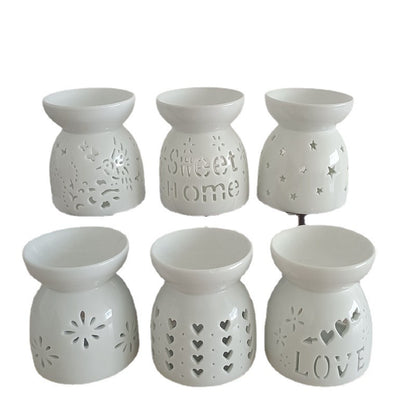 Household Ceramic Aromatherapy Stove, Incense Burner Holder, Wax Melt Candle Holder, Fragrance Diffuser for Living Room