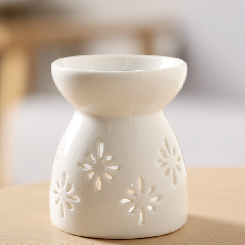 Household Ceramic Aromatherapy Stove, Incense Burner Holder, Wax Melt Candle Holder, Fragrance Diffuser for Living Room