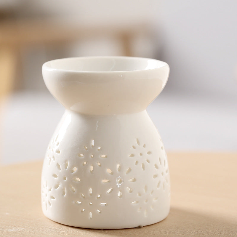 Household Ceramic Aromatherapy Stove, Incense Burner Holder, Wax Melt Candle Holder, Fragrance Diffuser for Living Room