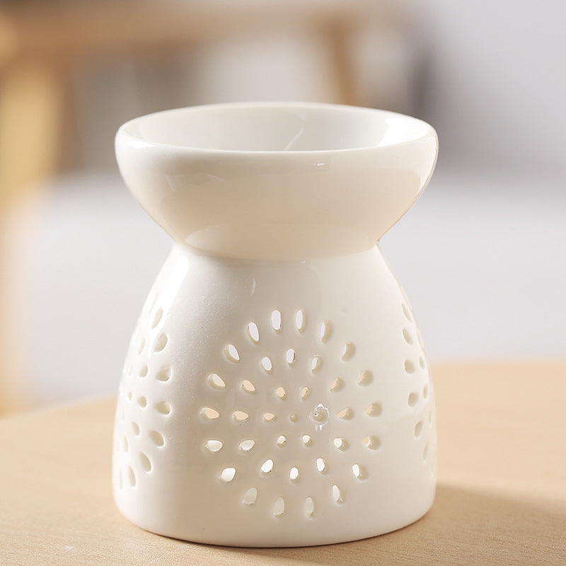 Household Ceramic Aromatherapy Stove, Incense Burner Holder, Wax Melt Candle Holder, Fragrance Diffuser for Living Room
