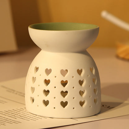 Household Ceramic Aromatherapy Stove, Incense Burner Holder, Wax Melt Candle Holder, Fragrance Diffuser for Living Room