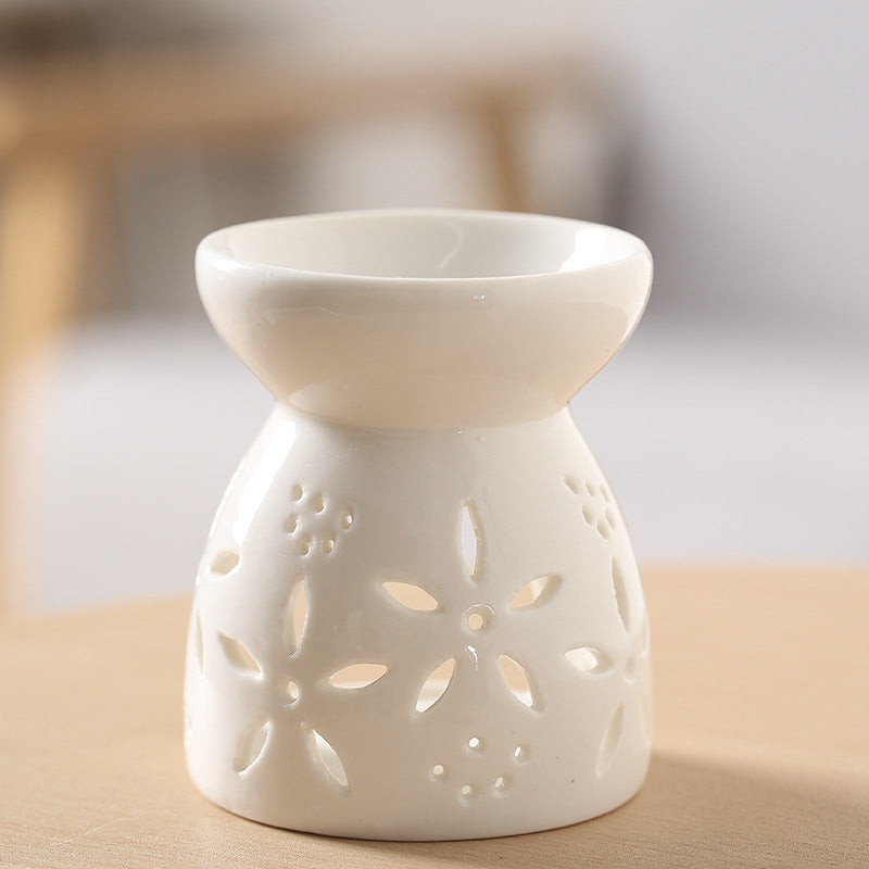 Household Ceramic Aromatherapy Stove, Incense Burner Holder, Wax Melt Candle Holder, Fragrance Diffuser for Living Room