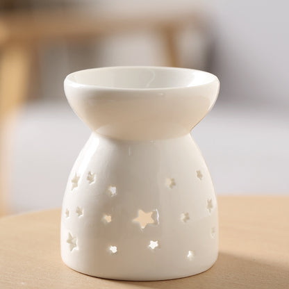 Household Ceramic Aromatherapy Stove, Incense Burner Holder, Wax Melt Candle Holder, Fragrance Diffuser for Living Room
