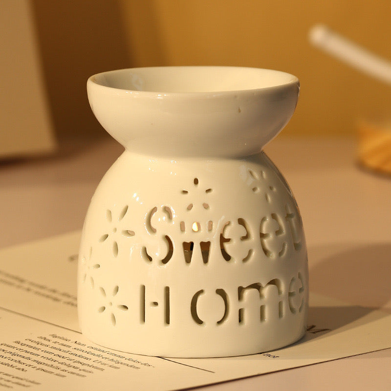Household Ceramic Aromatherapy Stove, Incense Burner Holder, Wax Melt Candle Holder, Fragrance Diffuser for Living Room