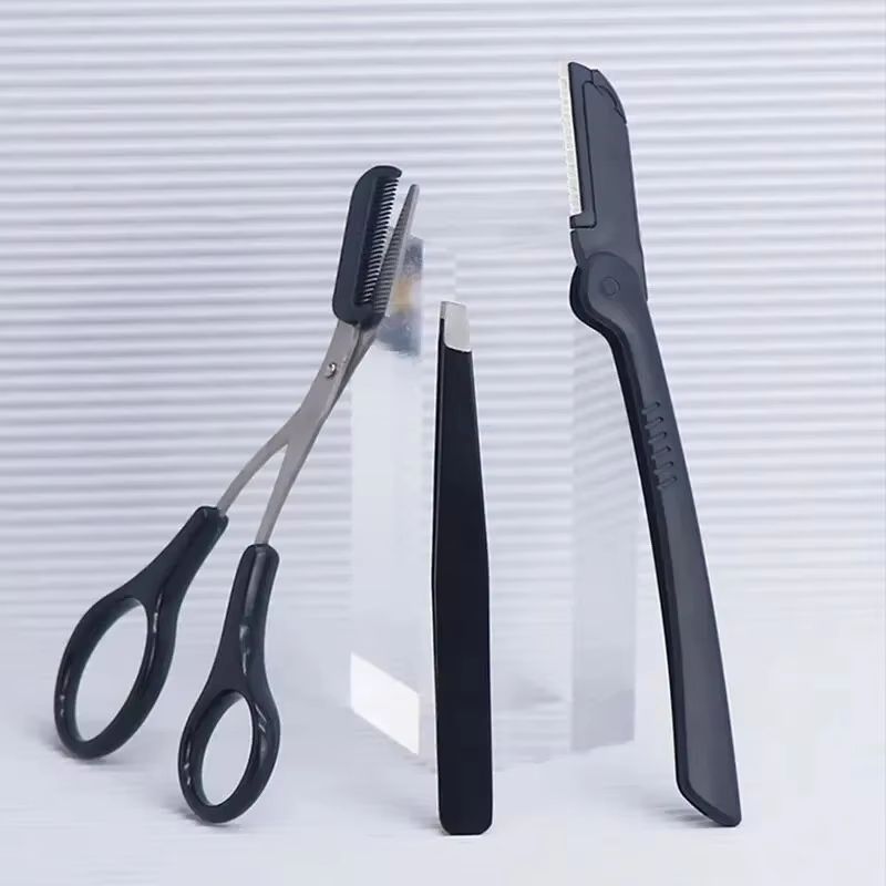 ProGroom Stainless Steel Eyebrow Trimmer Set  Comb Scissors Tweezers Kit For Women 1