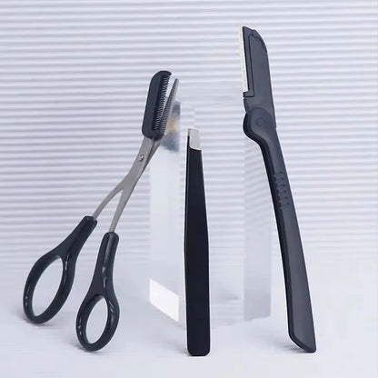 ProGroom Stainless Steel Eyebrow Trimmer Set  Comb Scissors Tweezers Kit For Women 1