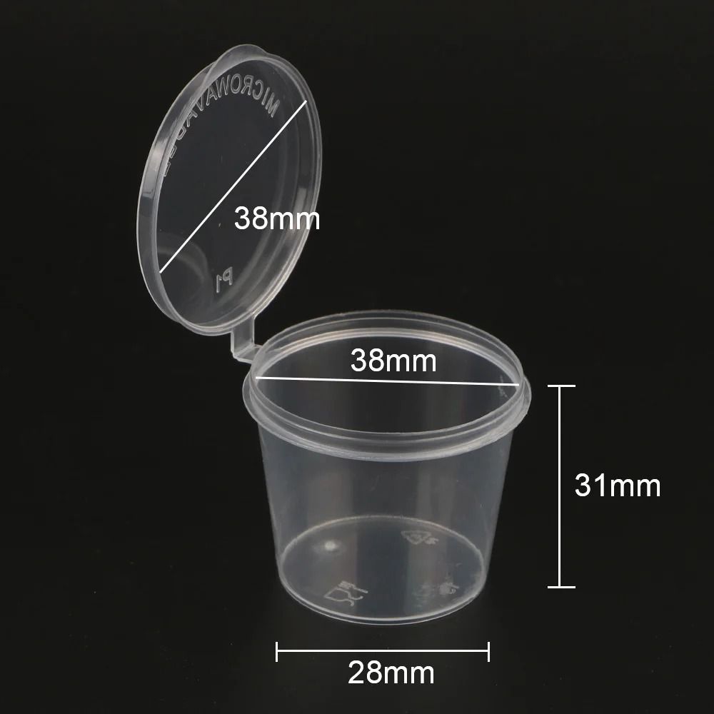 Plastic Disposable Sauce Cups With Lids 100 Pack 5