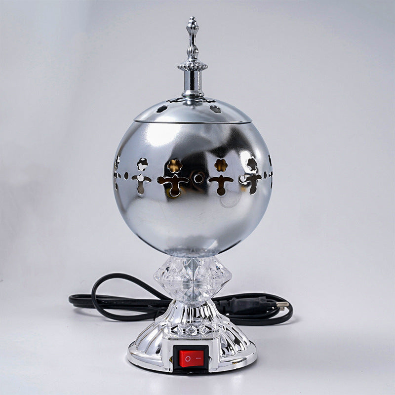 Home Aroma Incense Burner Electronic Fragrance Censer Middle East Metal Crafts Decor 5