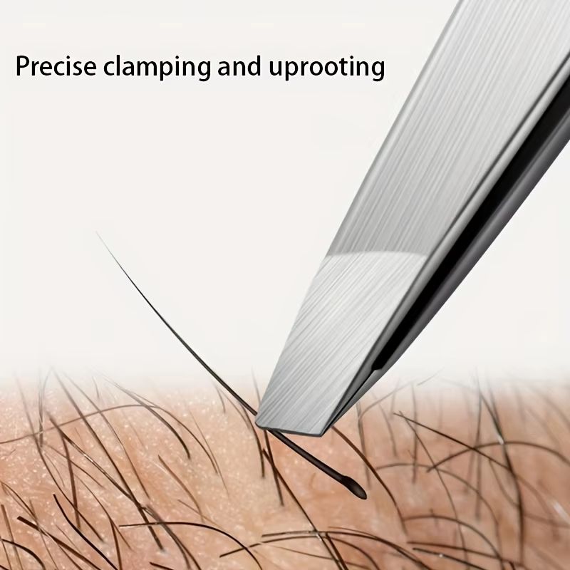 PurePrecision Stainless Steel Tweezers Set  4 Piece Kit For Expert Brow Shaping And Facial Hair Rem 4