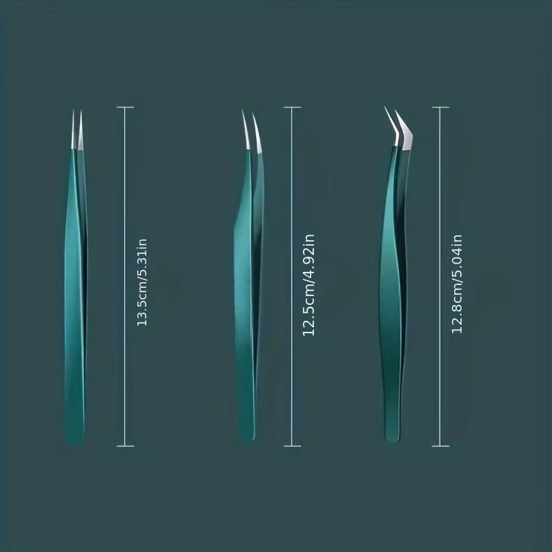 PureSteel Stainless Steel Eyebrow Tweezers Set 4 Piece Kit For Expert Brow Shaping And Facial Hair  3