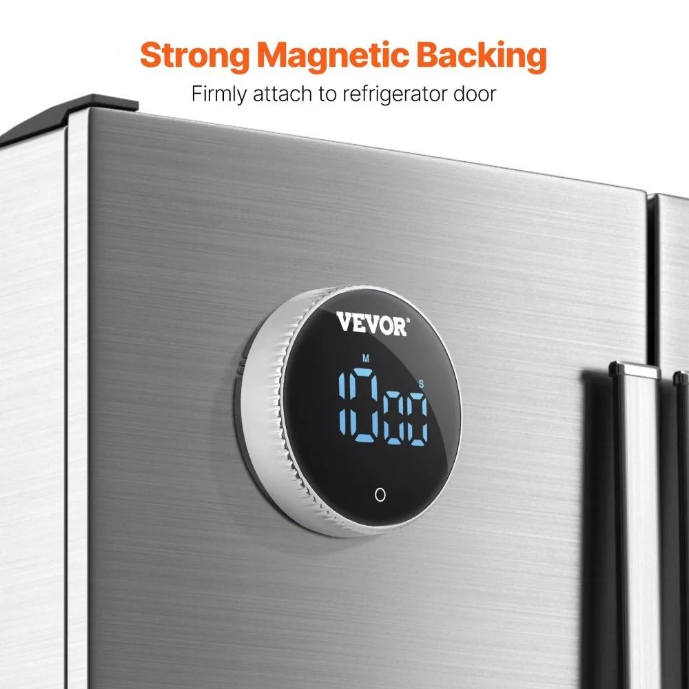 Magnetic Countdown Countup Timer Digital Kitchen Timer Large LED Display High Volume Levels Lightin 4