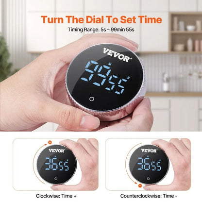 Magnetic Countdown Countup Timer Digital Kitchen Timer Large LED Display High Volume Levels Lightin 1