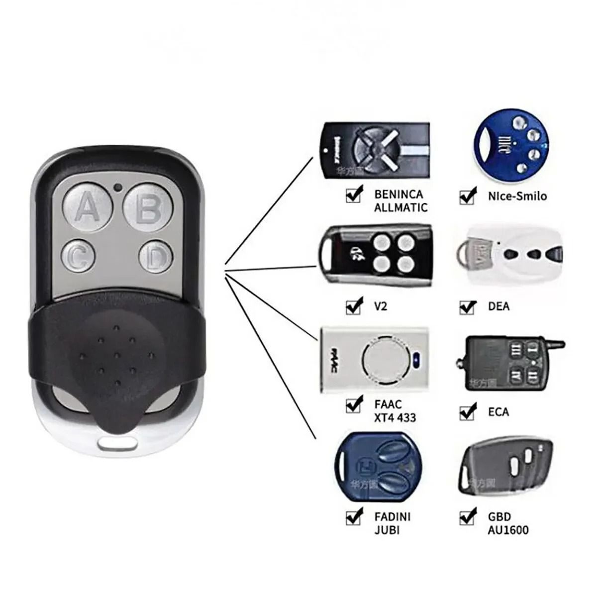 433MHz Universal Garage Remote Control 4 Button Duplicator 1