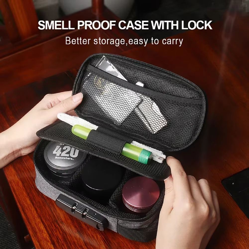 SecureLock Large Capacity Tobacco Pouch With Lock And Activated Carbon Deodorant 5