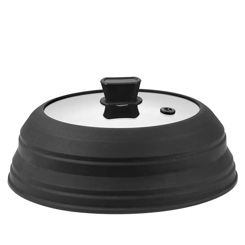 Microwave Splatter Cover And Mat Collapsible Lid For Food HeatResistant Silicone And Tempered Glass 7