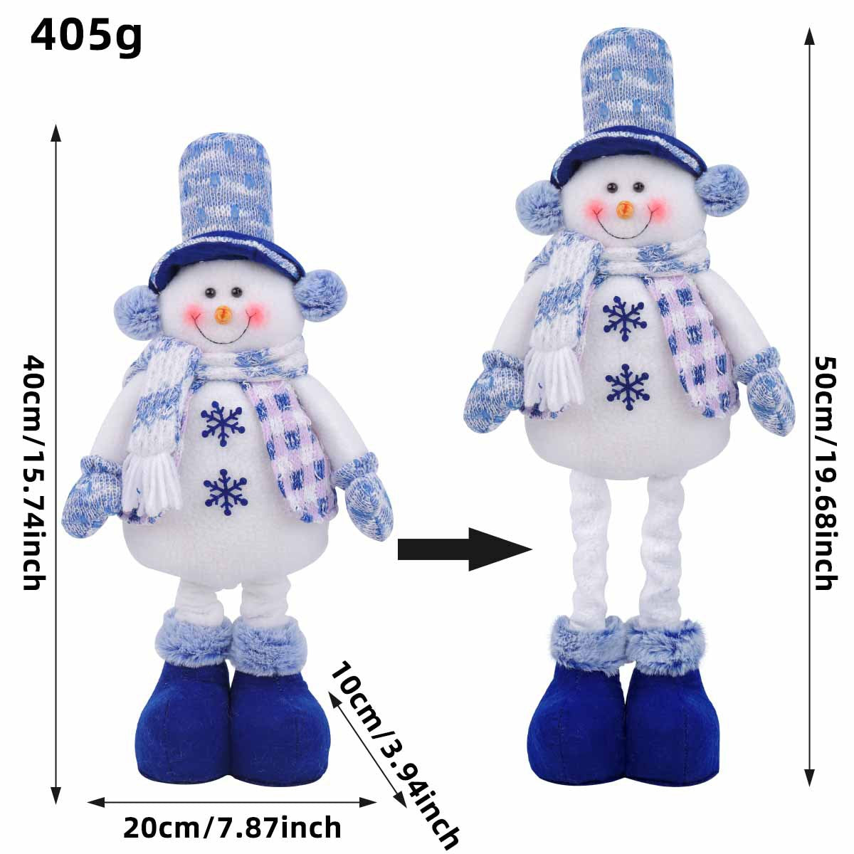 Blue Santa Claus, Reindeer, Snowman, Nordic Christmas Dolls, Stretchy Plush Hanging Ornament, Winter Home Decoration