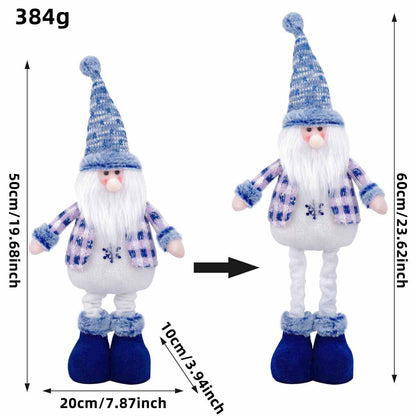 Blue Santa Claus, Reindeer, Snowman, Nordic Christmas Dolls, Stretchy Plush Hanging Ornament, Winter Home Decoration