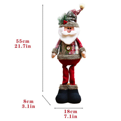 Reindeer Snowman Santa Claus Standing Doll Christmas Decorative Christmas Dolls New Year Ornament H 5