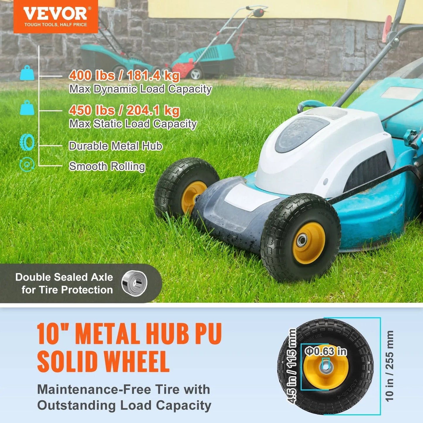 Solid PU RunFlat Tire Wheel Flat Free Tubeless Tires And Wheels High Dynamic Load And Static Load H 3