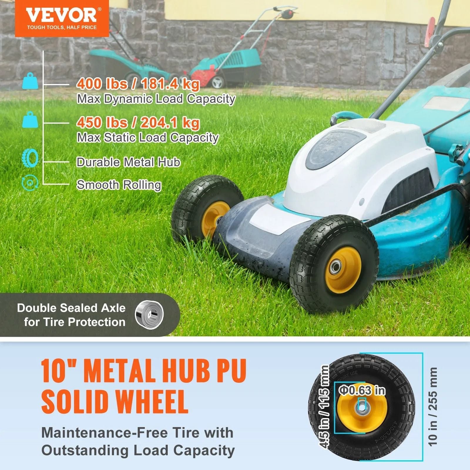 Solid PU RunFlat Tire Wheel Flat Free Tubeless Tires And Wheels High Dynamic Load And Static Load H 3