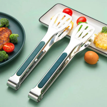 NonSlip Stainless Steel Food Tongs Meat Serving Clip Salad Bread Clamp Barbecue Grill Buffet Cookin 4