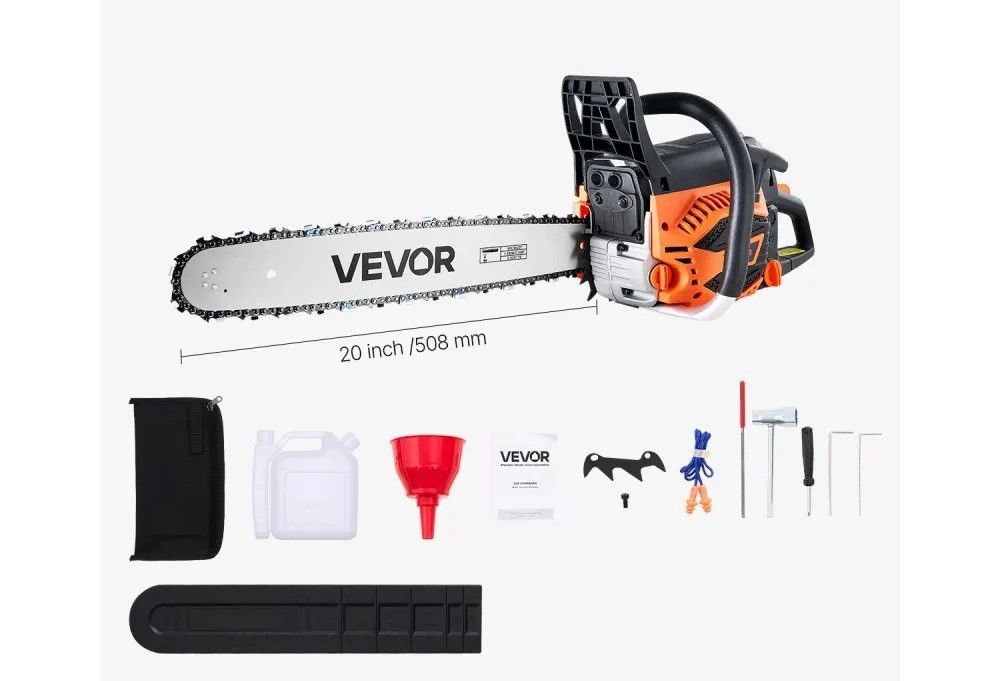 Gas Powered Chainsaw Gas Chainsaw High HP Power Chain Saw NonSlip Handle Dual Fuel Tanks For Wood C 4