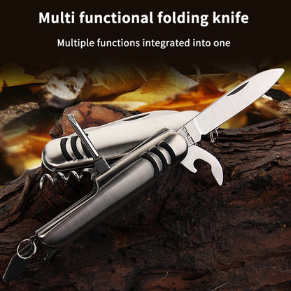 Multifunctional Swiss Army Knife, Folding Camping Knife, Stainless Steel Fruit Knife, Barbecue Universal Knife