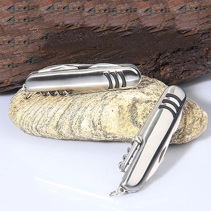 Multifunctional Swiss Army Knife, Folding Camping Knife, Stainless Steel Fruit Knife, Barbecue Universal Knife