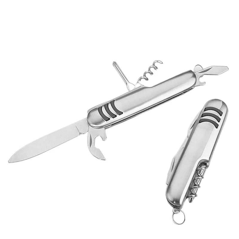 Multifunctional Swiss Army Knife, Folding Camping Knife, Stainless Steel Fruit Knife, Barbecue Universal Knife