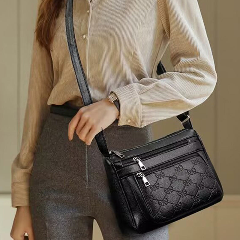 Minimalist Crossbody Sling, Neutral Tone Day Bag, Unisex Square Shoulder Bag
