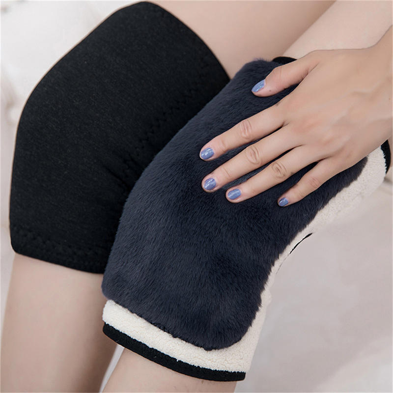 Rabbit Fur Knee Pads, Winter Warm Leg Warmers, Arthritis Support Kneepad for Men, Women, and Elderly Comfort Protection