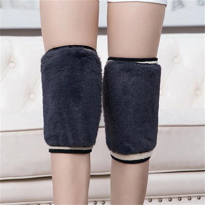 Rabbit Fur Knee Pads, Winter Warm Leg Warmers, Arthritis Support Kneepad for Men, Women, and Elderly Comfort Protection