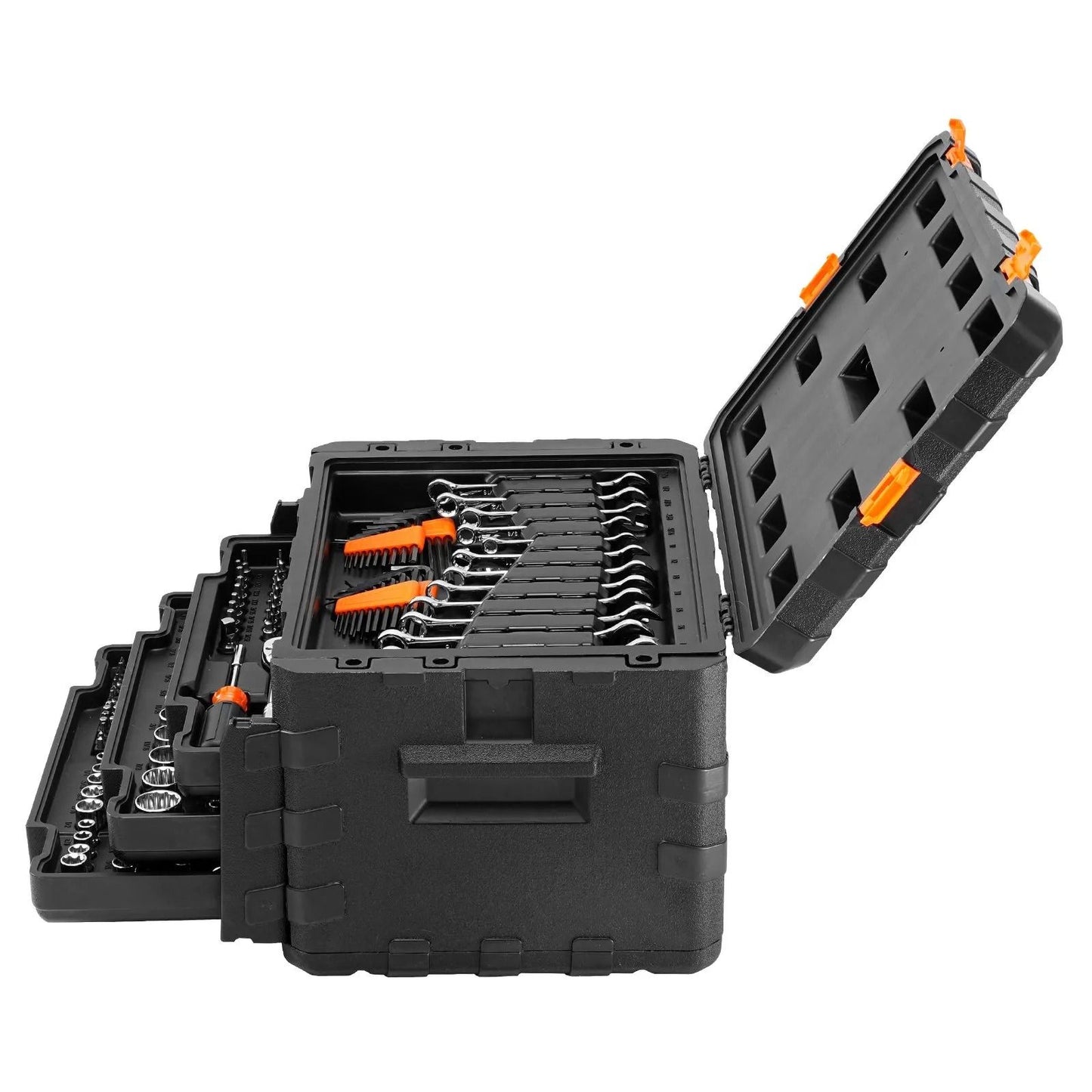 Mechanics Tool Set And Socket Set Drive Deep And Standard Sockets SAE And Metric Mechanic Tool Kit 7