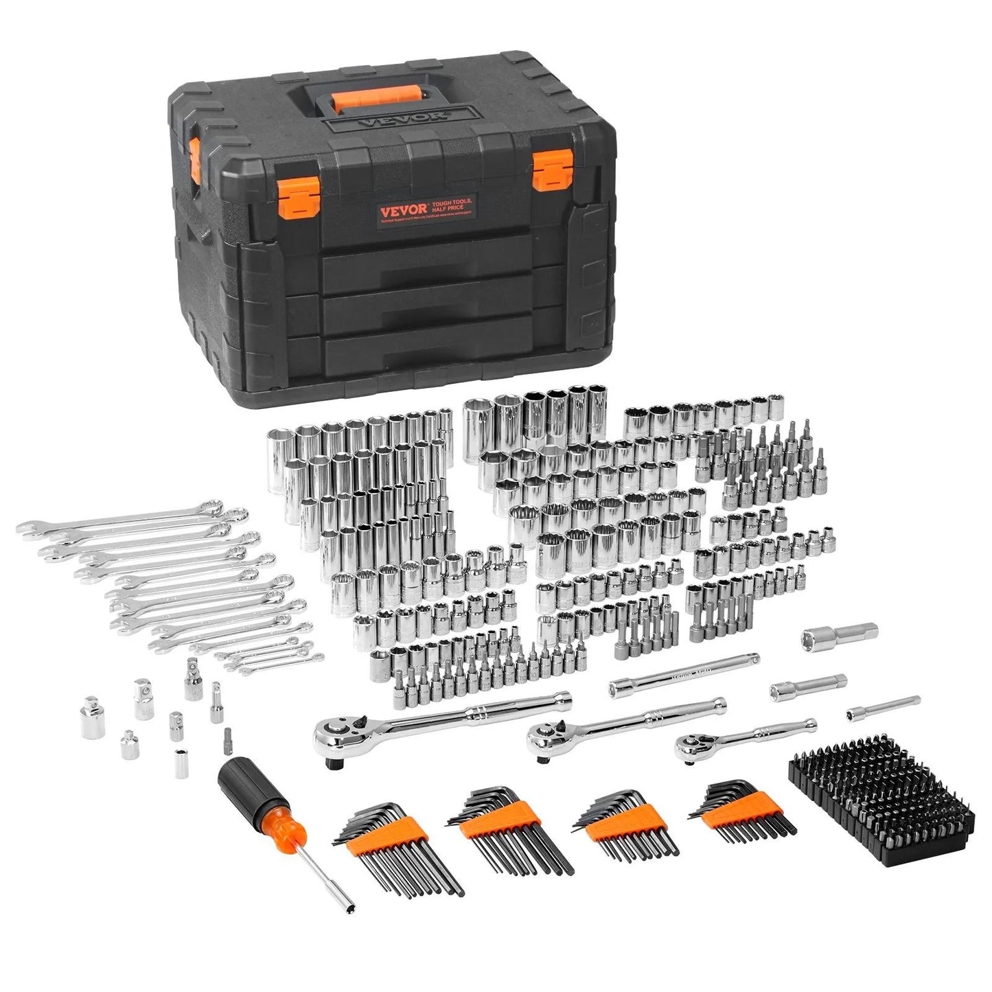 Mechanics Tool Set And Socket Set Drive Deep And Standard Sockets SAE And Metric Mechanic Tool Kit 6