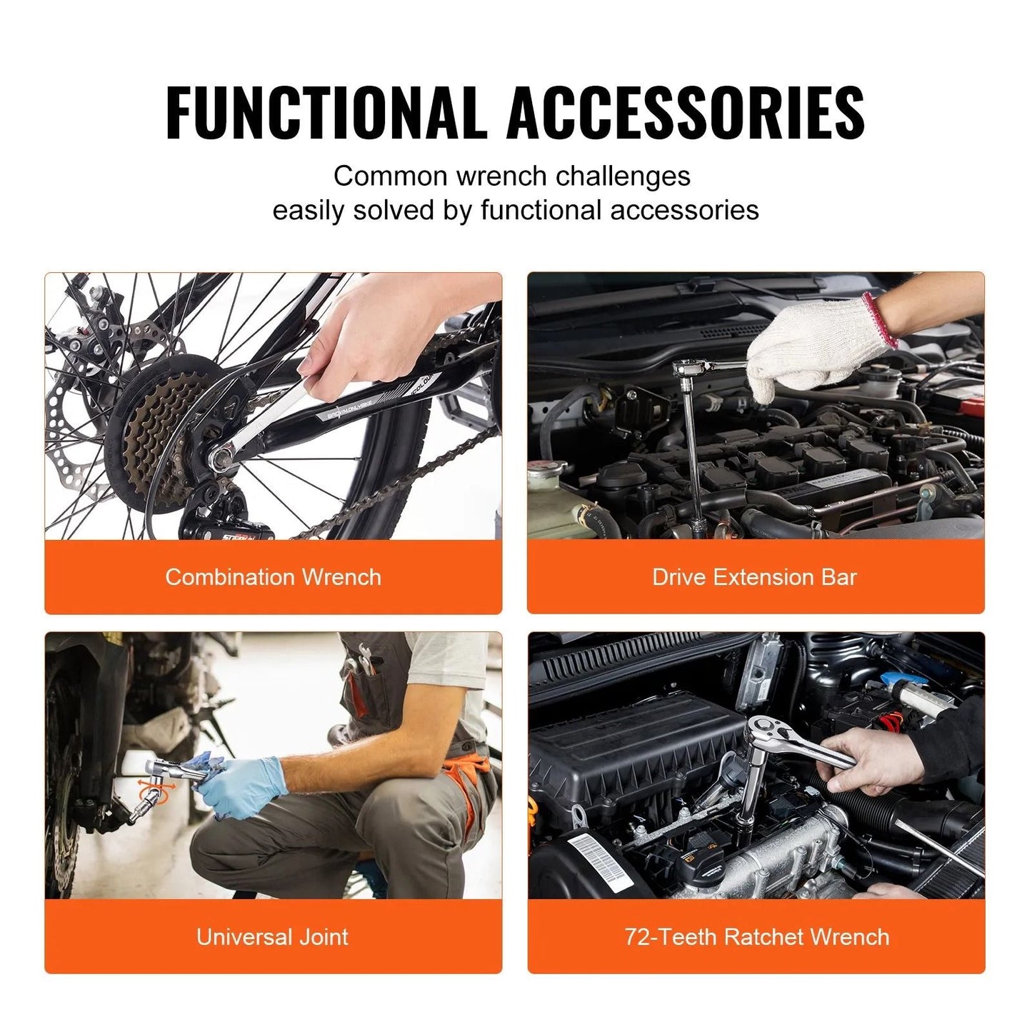Mechanics Tool Set And Socket Set Drive Deep And Standard Sockets SAE And Metric Mechanic Tool Kit 5